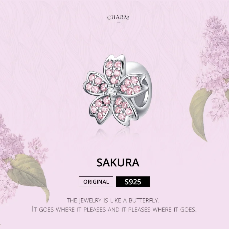 (image for) Pandora Style Silver Sakura Charm - SCC1291 - View 4