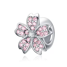 Pandora Style Silver Sakura Charm - SCC1291 Pandora Style Silver Sakura Charm - SCC1291