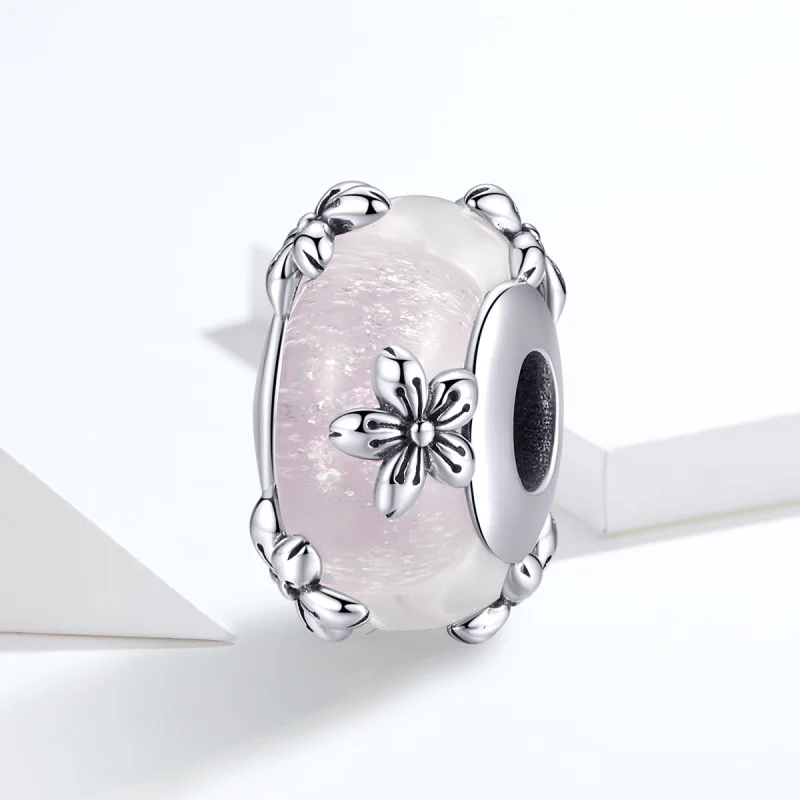 (image for) Pandora Style Silver Sakura Murano Glass Charm - SCC1302 - View 5