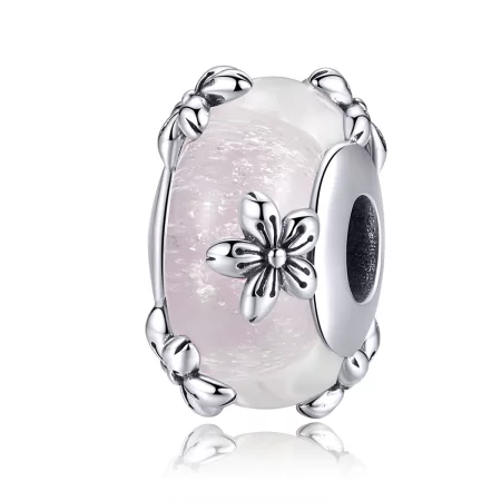 Pandora Style Silver Sakura Murano Glass Charm - SCC1302