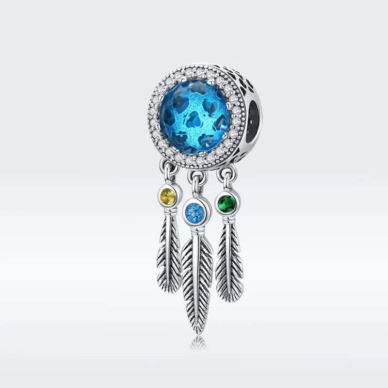 (image for) Pandora Style Silver Sapphire Dream Catcher Charm - SCC1384 - View 5