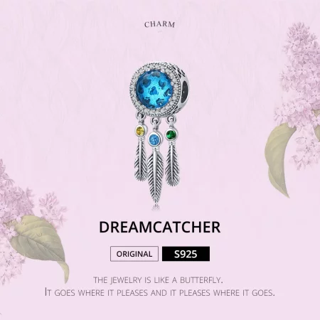 Pandora Style Silver Sapphire Dream Catcher Charm - SCC1384