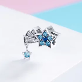 Pandora Style Silver Sapphire Jewellery Stars Charm - SCC912