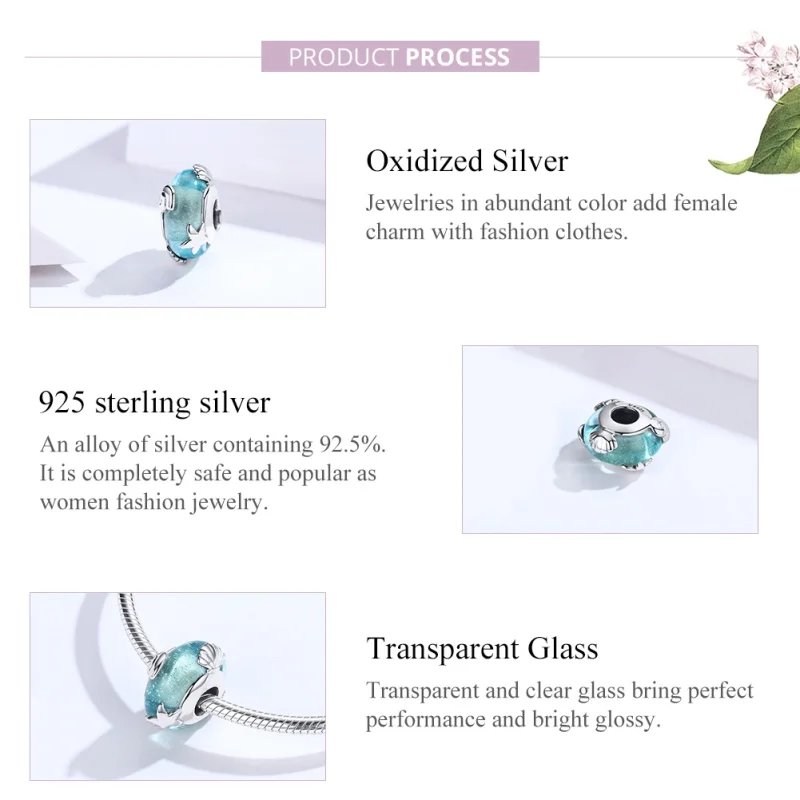 (image for) Pandora Style Silver Sea World Murano Glass Charm - SCC1257 - View 2