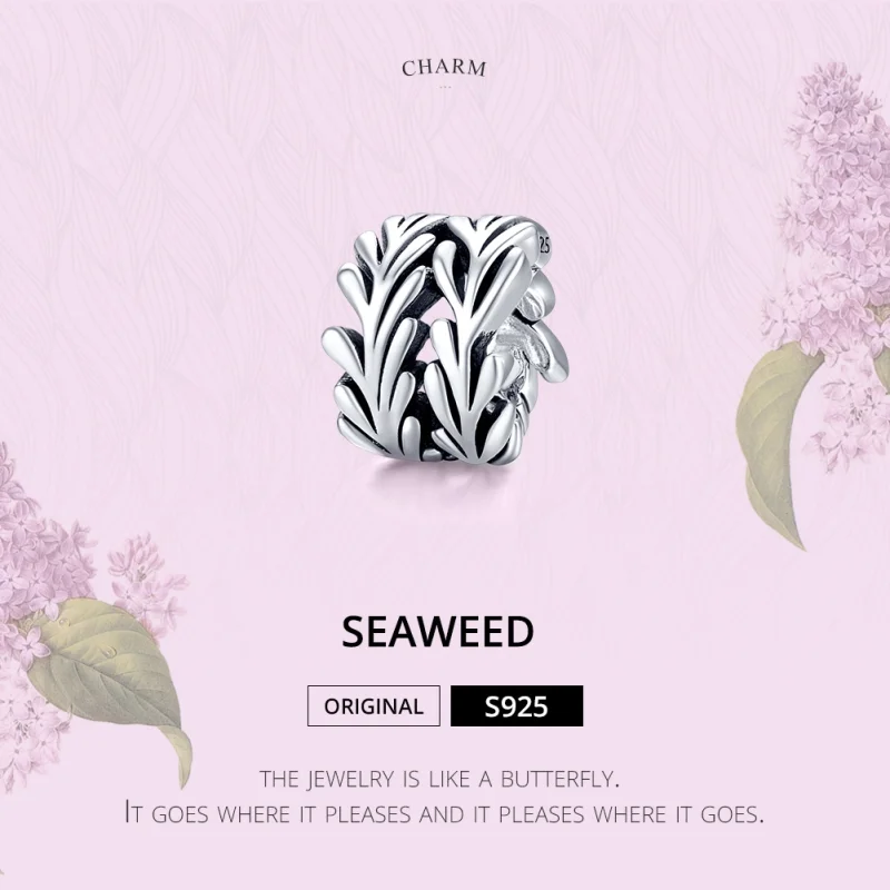 (image for) Pandora Style Silver Seaweed Charm - SCC1534 - View 6