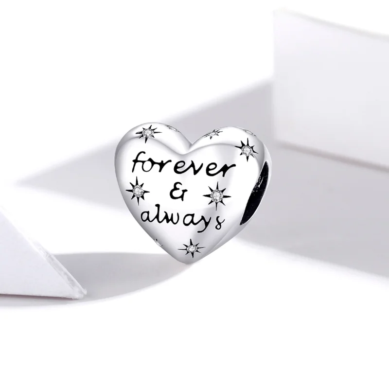 (image for) Pandora Style Silver Shining Heart Charm - SCC1735 - View 2