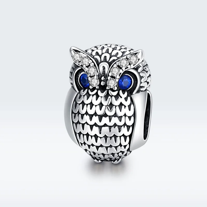 (image for) Pandora Style Silver Shining Owl Charm - SCC1607 - View 5