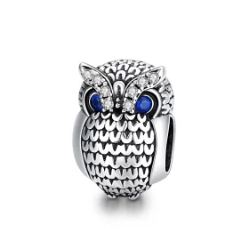 Pandora Style Silver Shining Owl Charm - SCC1607 Pandora Style Silver Shining Owl Charm - SCC1607