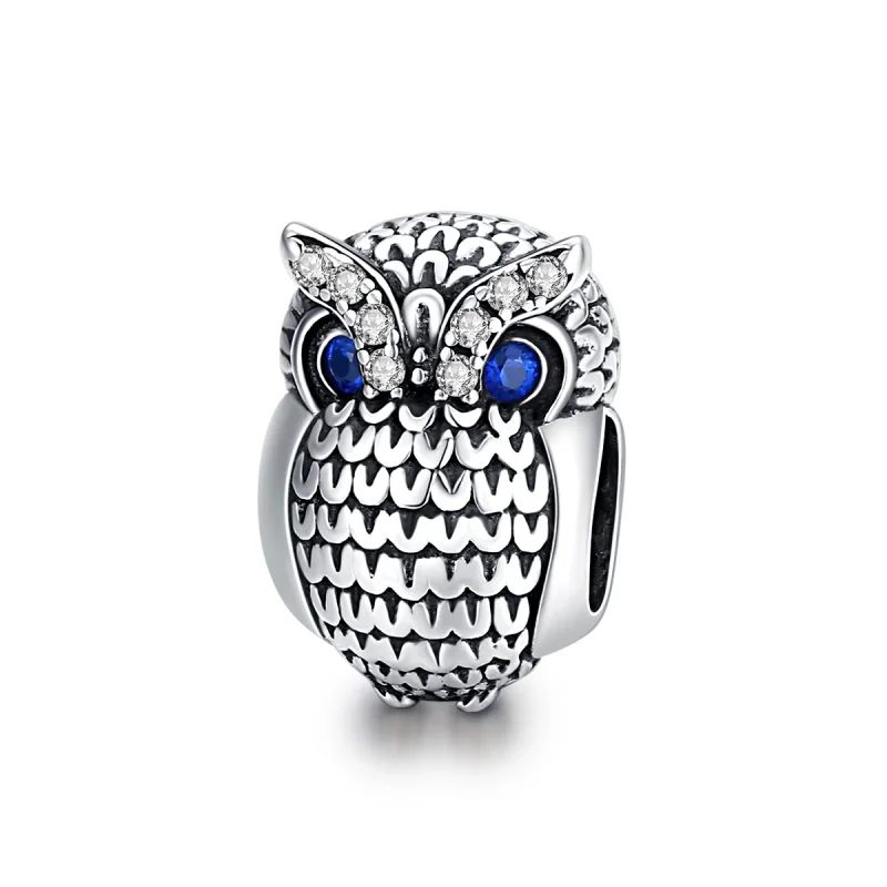 (image for) Pandora Style Silver Shining Owl Charm - SCC1607 - Product Image