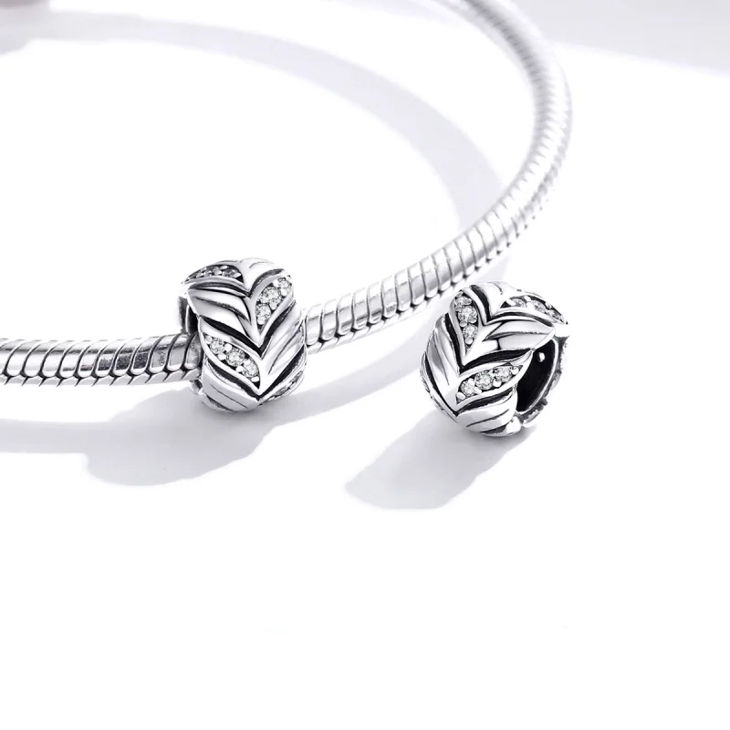 (image for) Pandora Style Silver Shining Wheat Ears Charm - SCC1614 - View 4