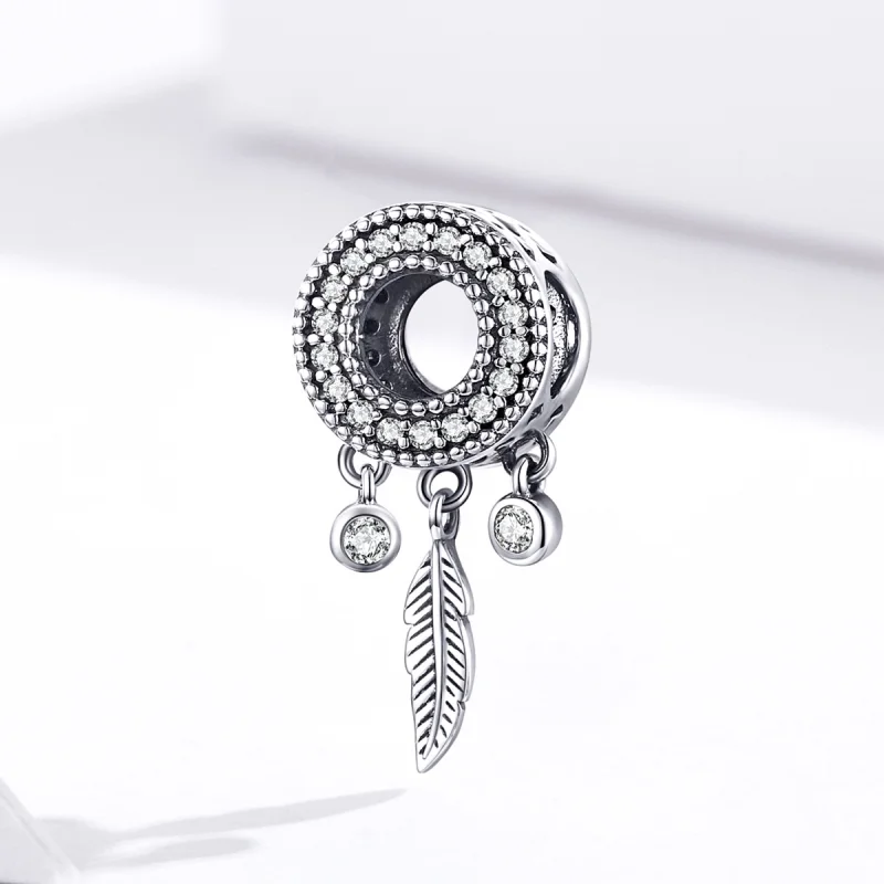 (image for) Pandora Style Silver Shiny Feather Charm - SCC1550 - View 3