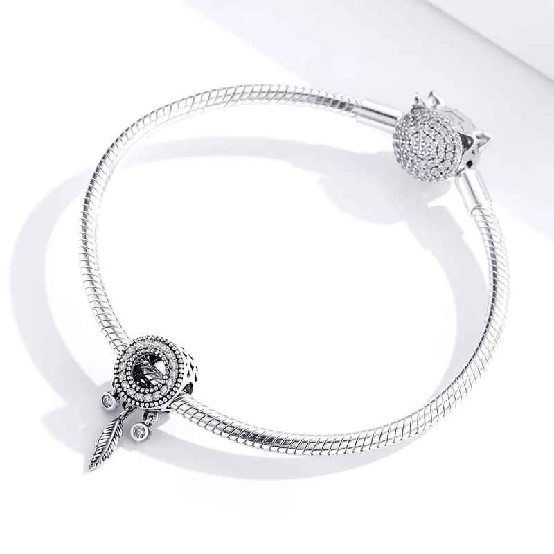 (image for) Pandora Style Silver Shiny Feather Charm - SCC1550 - View 4