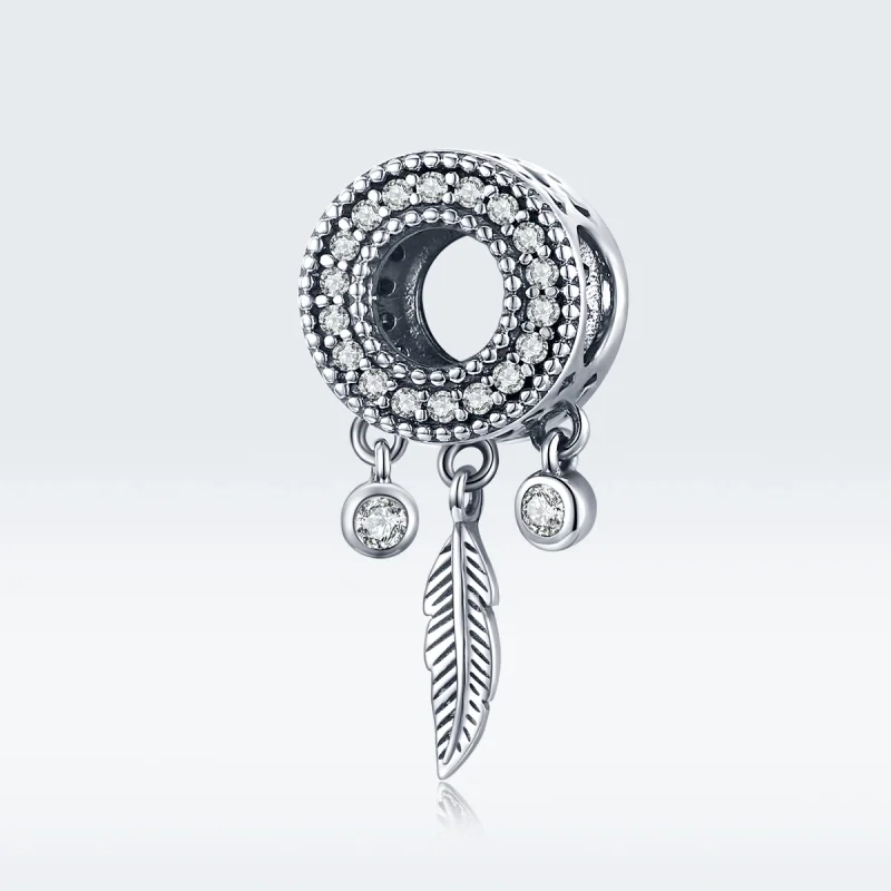 (image for) Pandora Style Silver Shiny Feather Charm - SCC1550 - View 5