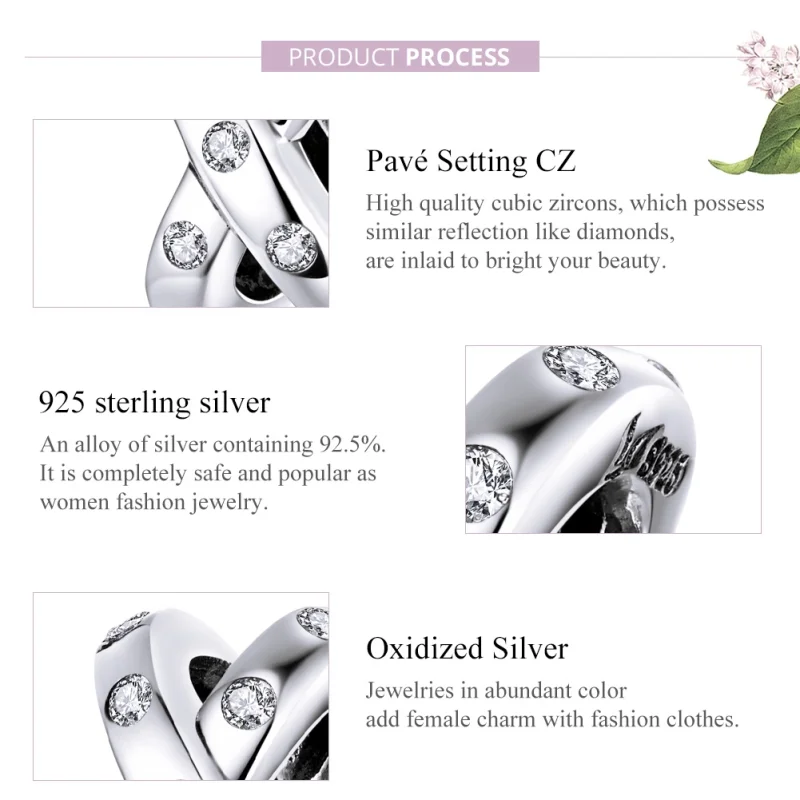 (image for) Pandora Style Silver Simple Geometry Charm - SCC1515 - View 8
