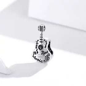 Pandora Style Silver Simple Guitar Charm - SCC1708 Pandora Style Silver Simple Guitar Charm - SCC1708