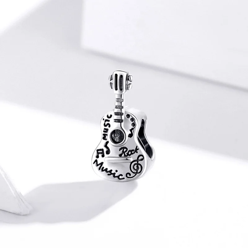 (image for) Pandora Style Silver Simple Guitar Charm - SCC1708 - View 2