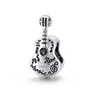 (image for) Pandora Style Silver Simple Guitar Charm - SCC1708