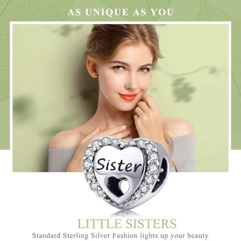 (image for) Pandora Style Silver Sister Charm - SCC1141 - View 2
