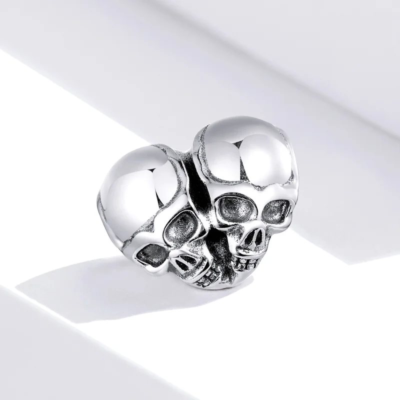 (image for) Pandora Style Silver Skulls Charm - SCC1519 - View 2