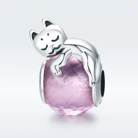 Pandora Style Silver Sleeping Cat Charm - SCC447 Pandora Style Silver Sleeping Cat Charm - SCC447