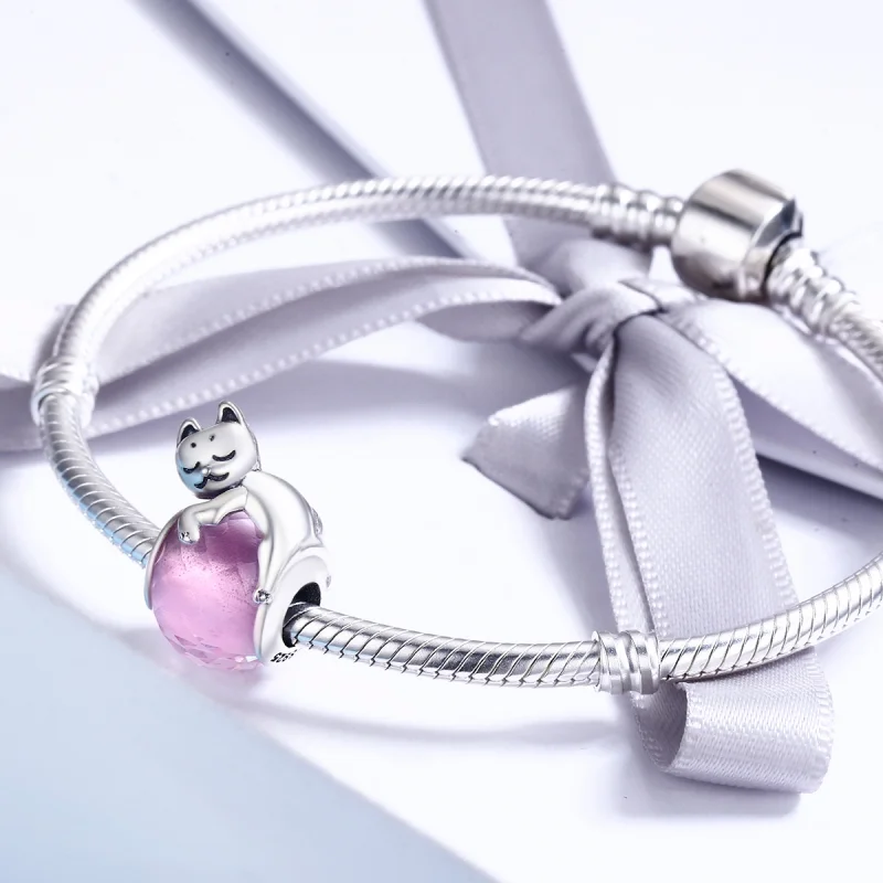 (image for) Pandora Style Silver Sleeping Cat Charm - SCC447 - View 4