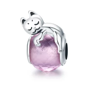 Pandora Style Silver Sleeping Cat Charm - SCC447 Pandora Style Silver Sleeping Cat Charm - SCC447