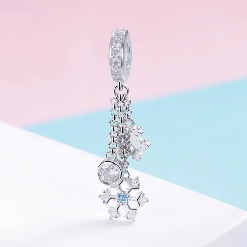 (image for) Pandora Style Silver Snowflake Dangle - SCC1020 - View 3