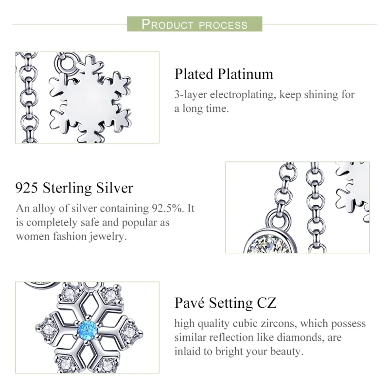 (image for) Pandora Style Silver Snowflake Dangle - SCC1020 - View 7
