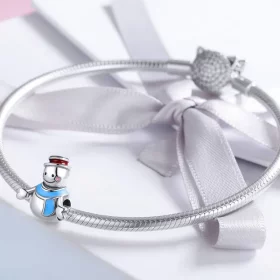 Pandora Style Silver Snowman Charm - SCC855 Pandora Style Silver Snowman Charm - SCC855