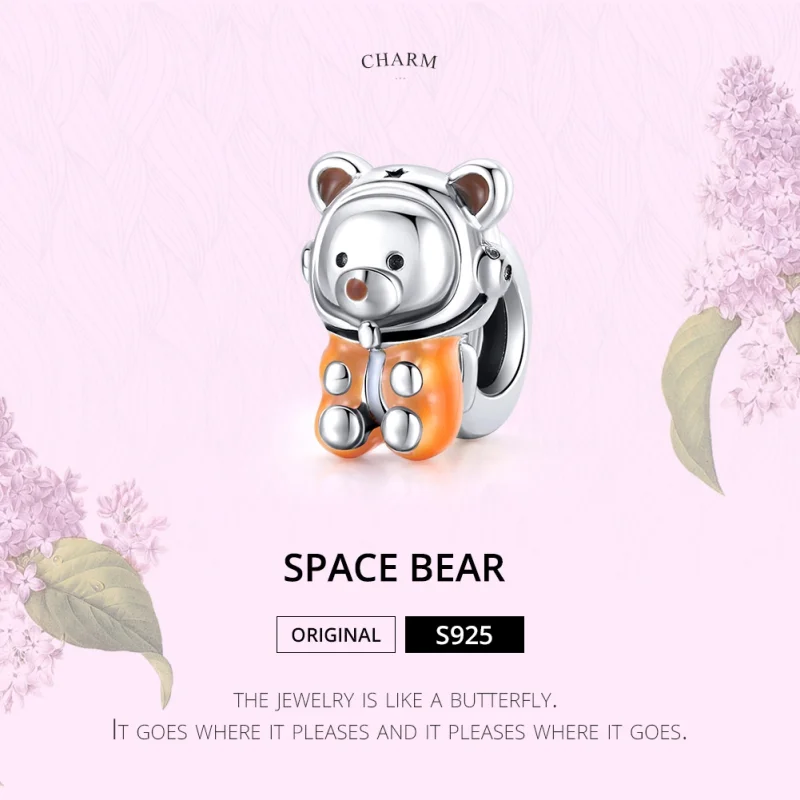 (image for) Pandora Style Silver Space Bear Charm - SCC1693 - View 6