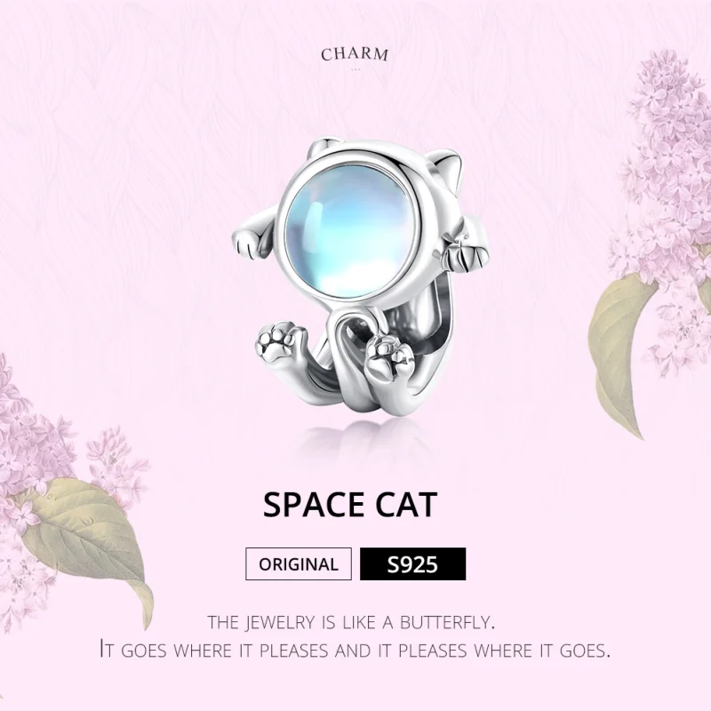 (image for) Pandora Style Silver Space Cat Charm - SCC1697 - View 6