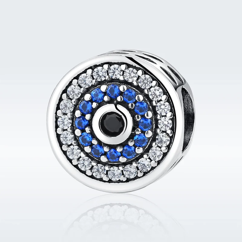 (image for) Pandora Style Silver Sparkle Eye Charm - SCC092 - View 2