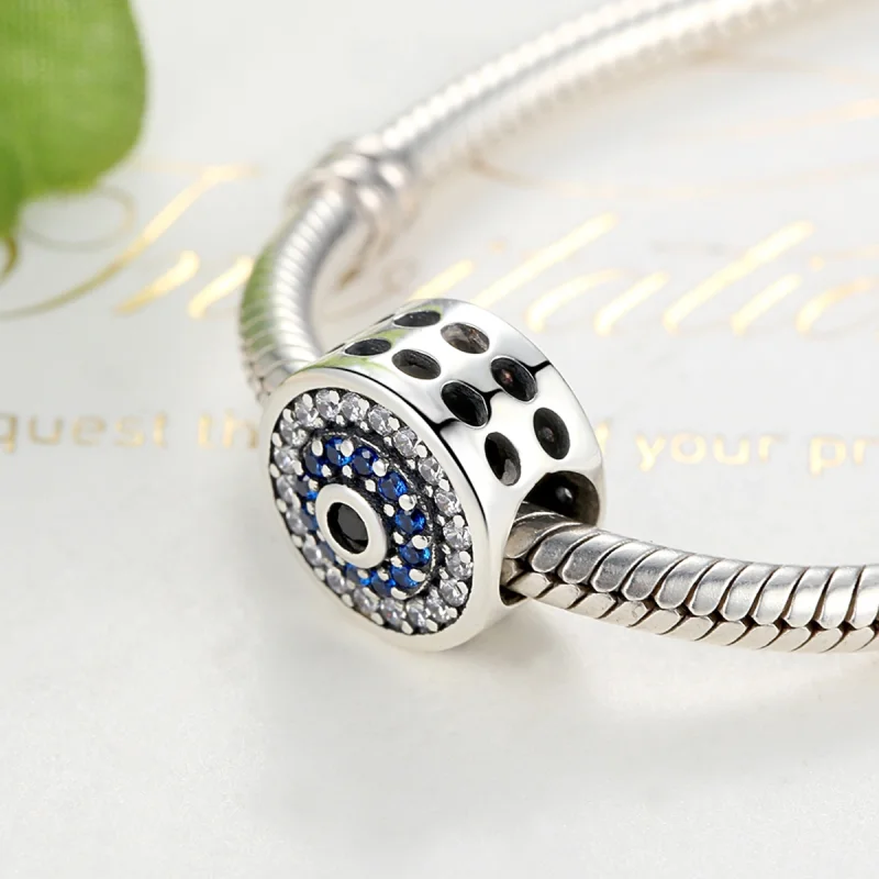 (image for) Pandora Style Silver Sparkle Eye Charm - SCC092 - View 3