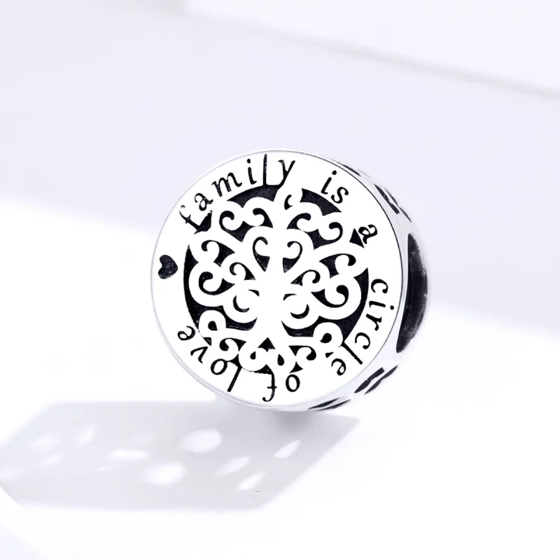 (image for) Pandora Style Silver Sparkling Family Tree Charm - SCC1324 - View 2