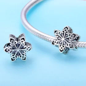Pandora Style Silver Sparkling Snowflake Charm - SCC719 Pandora Style Silver Sparkling Snowflake Charm - SCC719
