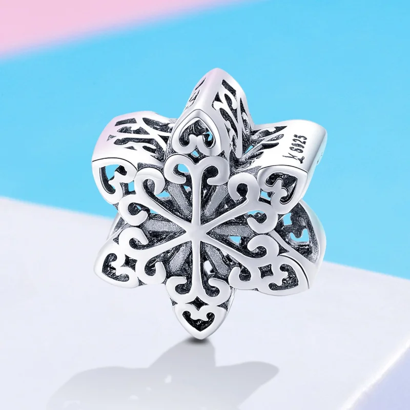(image for) Pandora Style Silver Sparkling Snowflake Charm - SCC719 - View 4
