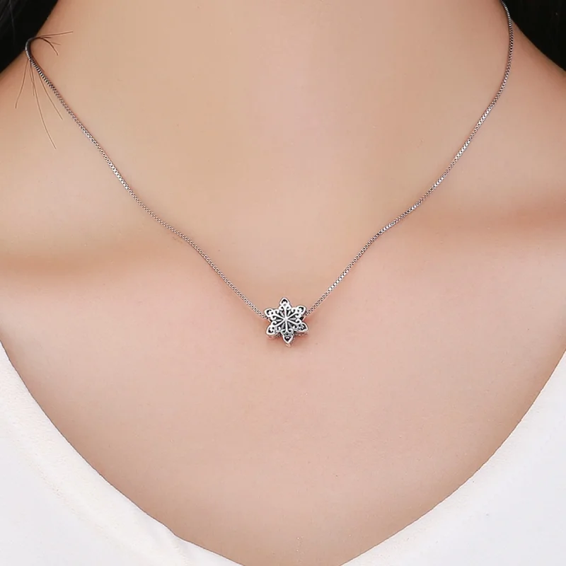 (image for) Pandora Style Silver Sparkling Snowflake Charm - SCC719 - View 5