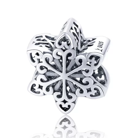 Pandora Style Silver Sparkling Snowflake Charm - SCC719