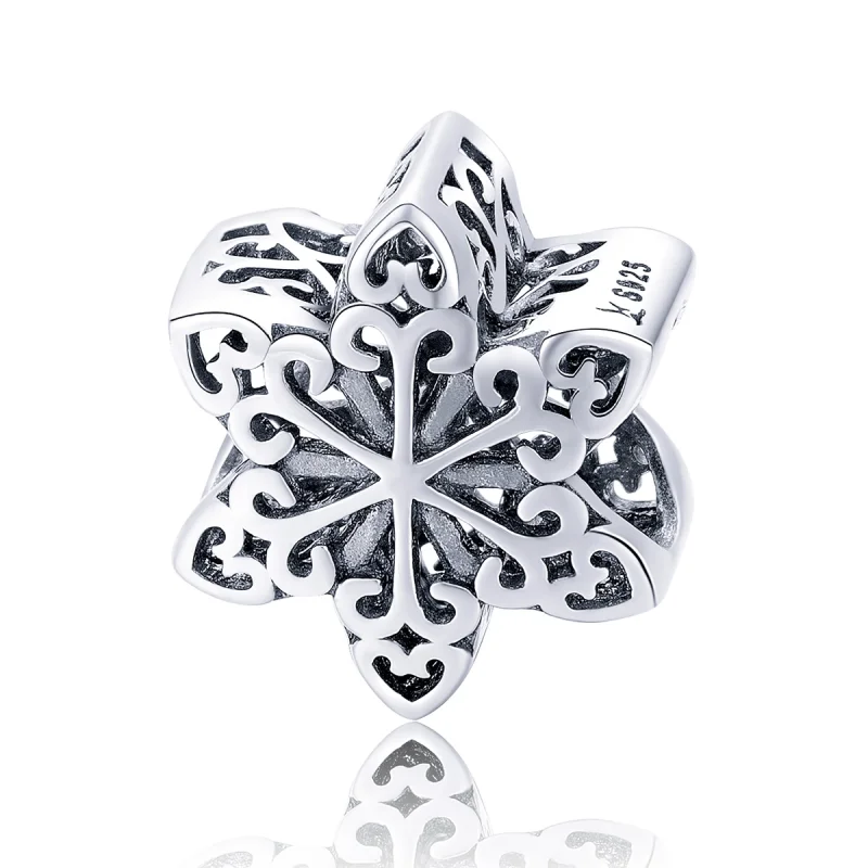 (image for) Pandora Style Silver Sparkling Snowflake Charm - SCC719 - Product Image