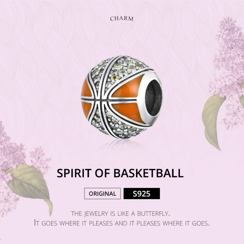 (image for) Pandora Style Silver Spirit of Basketball Charm - SCC1506 - View 6