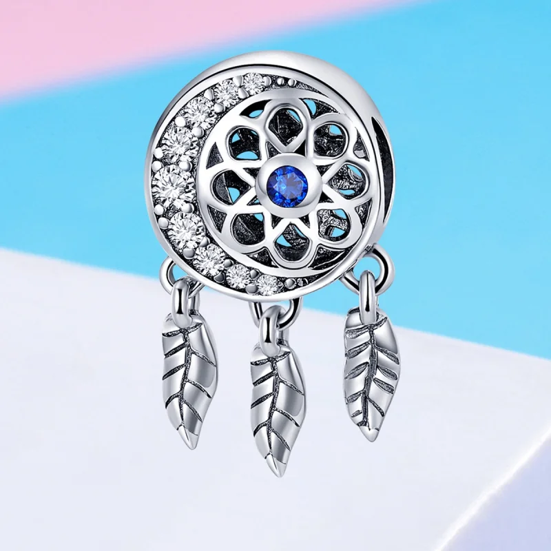 (image for) Pandora Style Silver Spiritual Dreamcatcher Charm - SCC718 - View 4