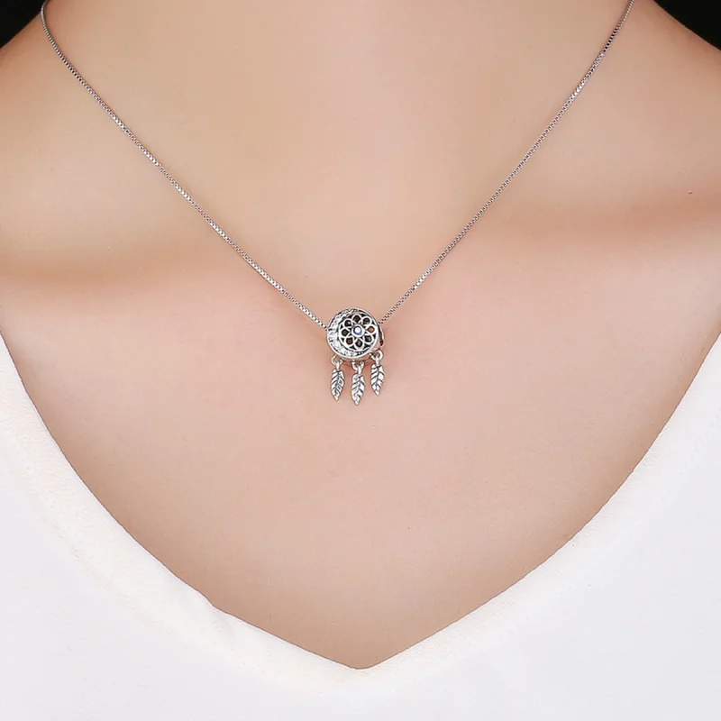 (image for) Pandora Style Silver Spiritual Dreamcatcher Charm - SCC718 - View 5