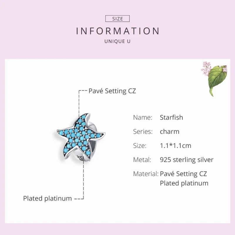 (image for) Pandora Style Silver Starfish Charm - SCC1313 - View 4