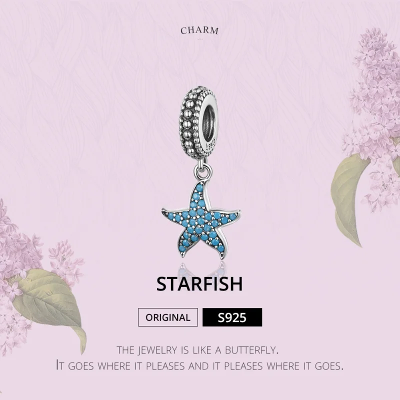 (image for) Pandora Style Silver Starfish Dangle - SCC1210 - View 2