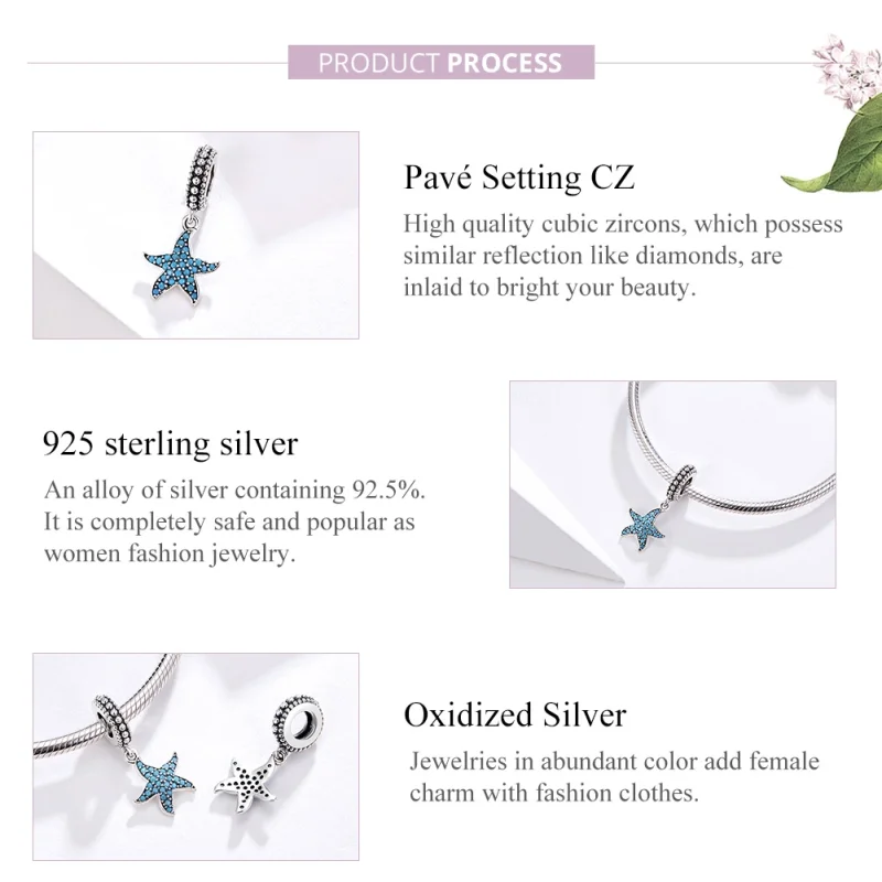 (image for) Pandora Style Silver Starfish Dangle - SCC1210 - View 4