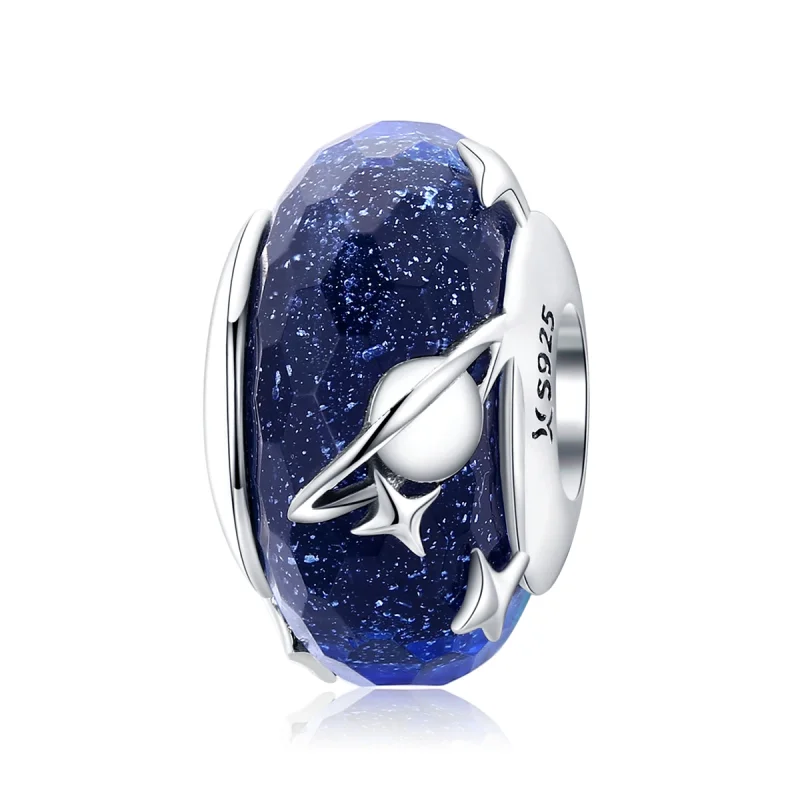(image for) Pandora Style Silver Starry Sky Murano Glass Charm - SCC1284 - Product Image