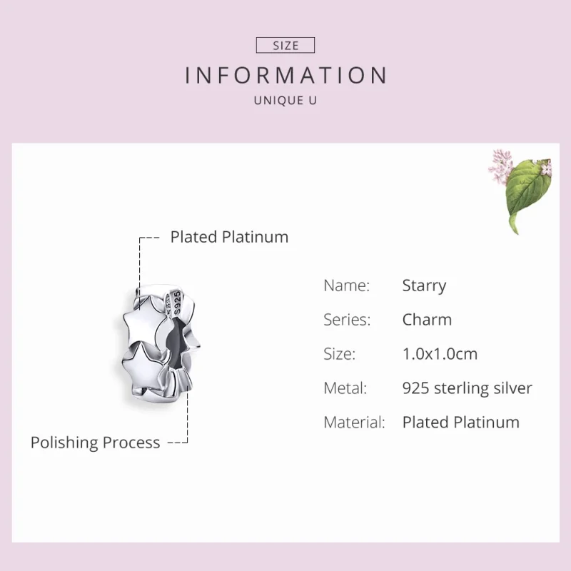 (image for) Pandora Style Silver Starry Sky Spacer - SCC1169 - View 3