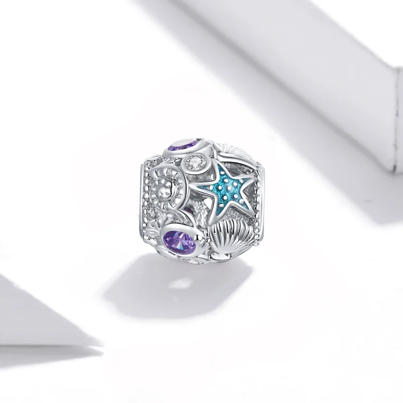 (image for) Pandora Style Silver Stars And Shell Charm - SCC1805 - View 2