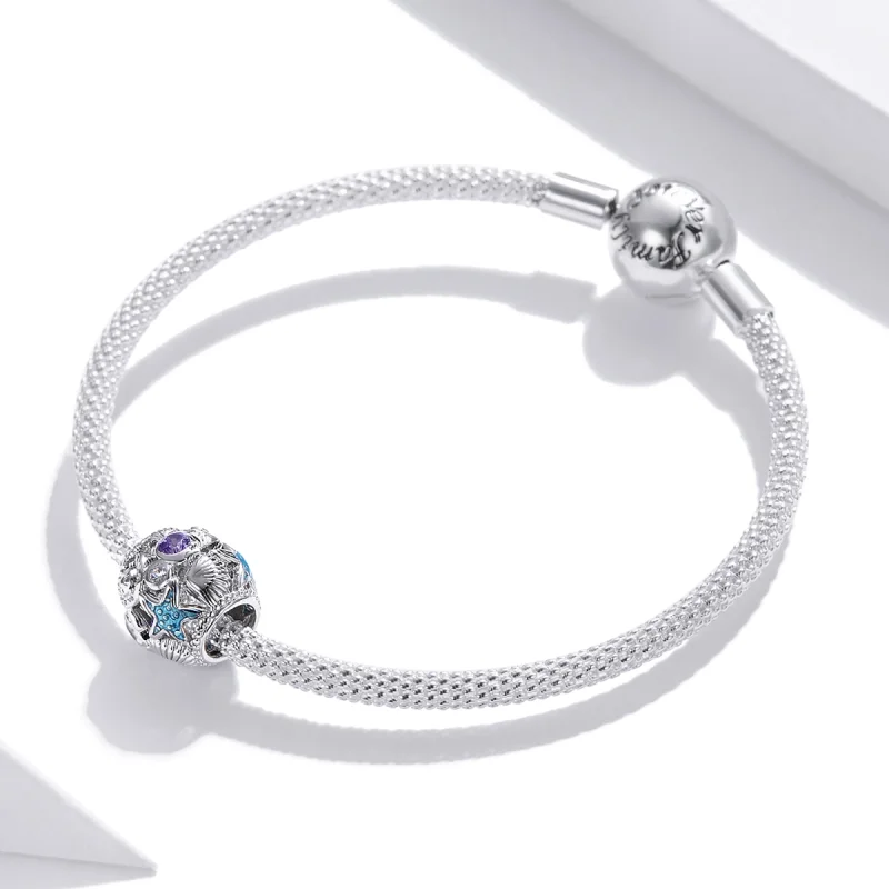 (image for) Pandora Style Silver Stars And Shell Charm - SCC1805 - View 3