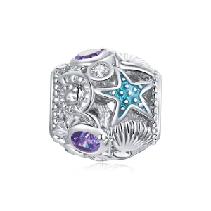 (image for) Pandora Style Silver Stars And Shell Charm - SCC1805